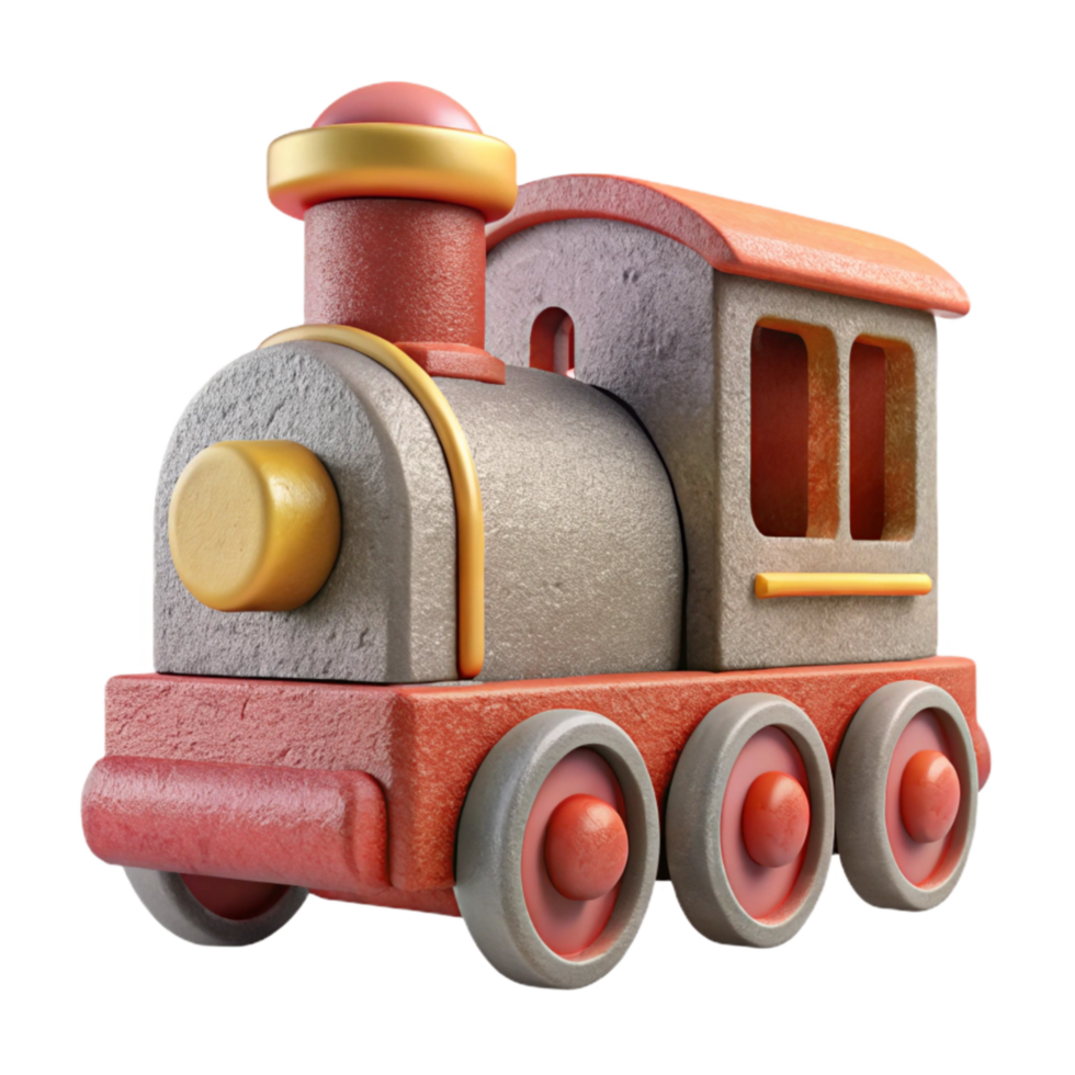 elegant creative D Printed Toy Train Front View Cutout high resolution png