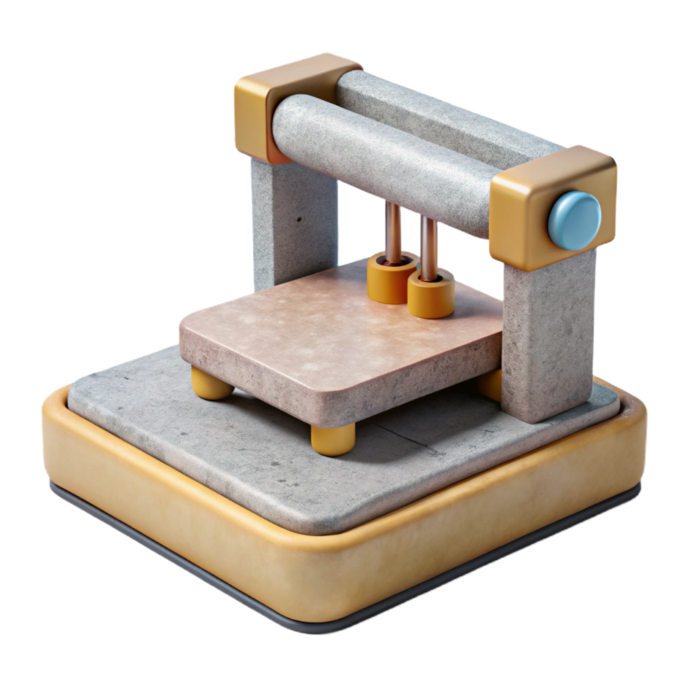 vibrant vintage D Printer Bed Leveling Process Transparent Background premium png