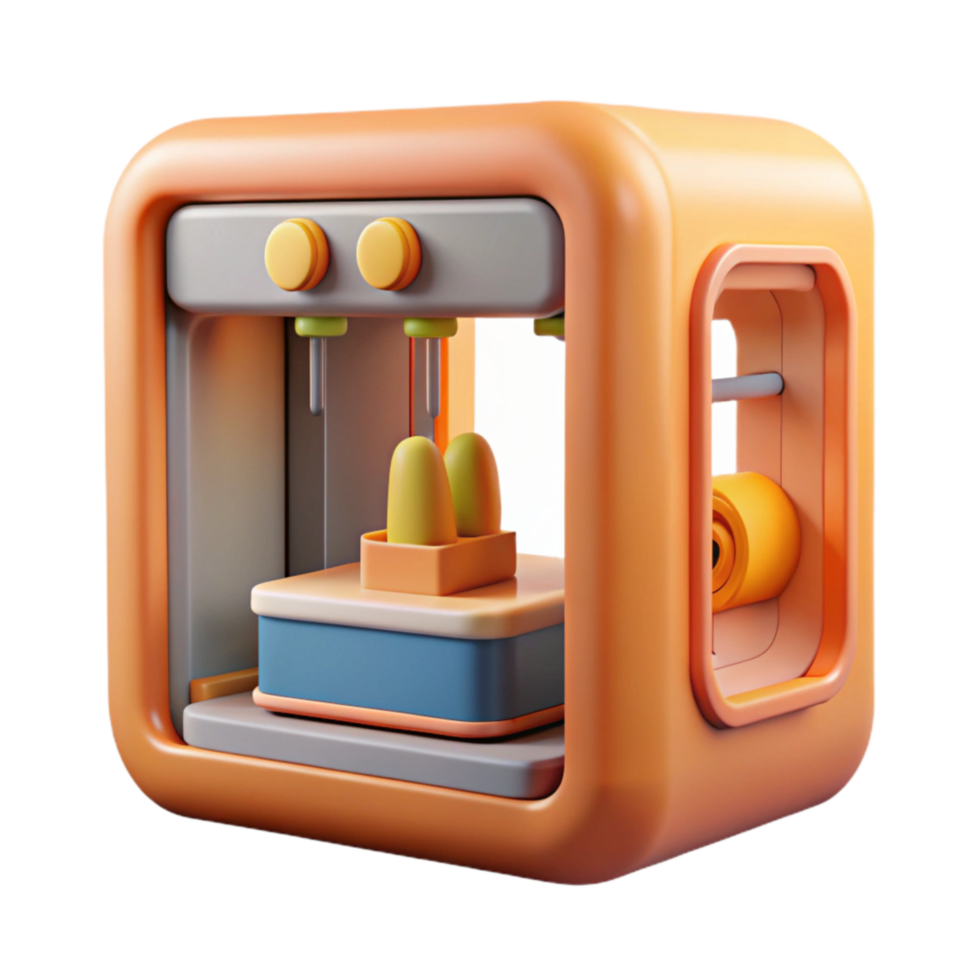 impressive artistic D Printer Display Showing Progress premium png