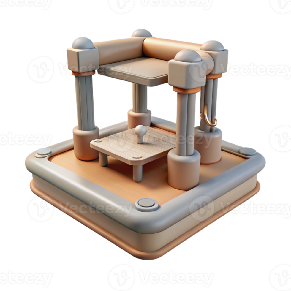 stunning artistic D Printer Platform with Support Structures Isolated professional png