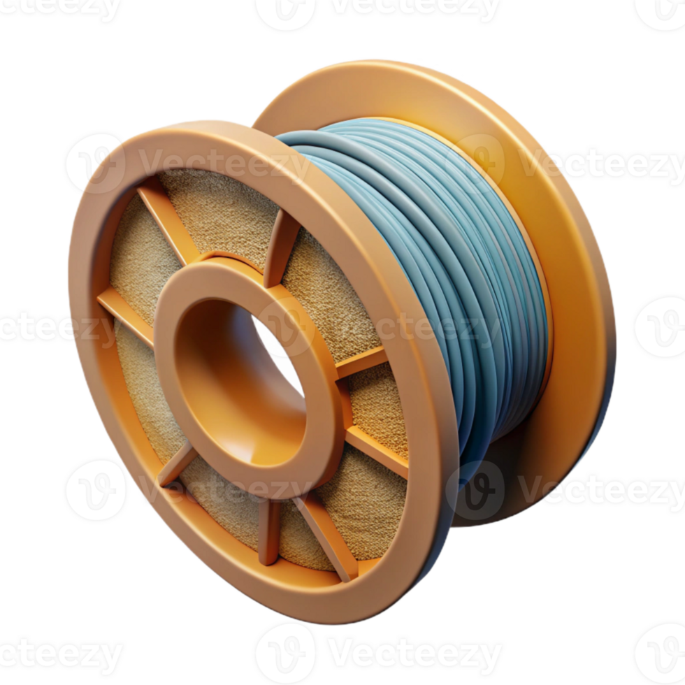elegant rustic D Printing Filament Spool Variety Transparent Background original png