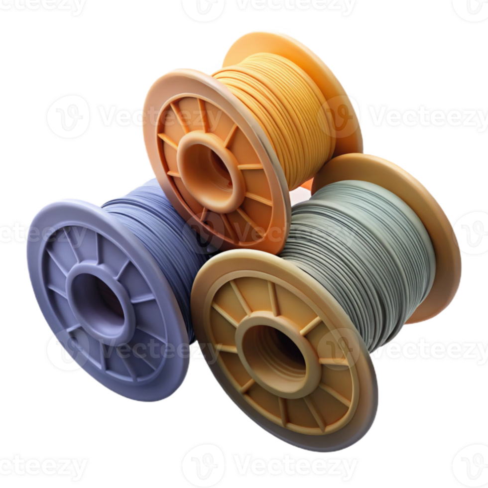 extraordinary traditional D Printing Filament Spool Variety Transparent Background authentic png