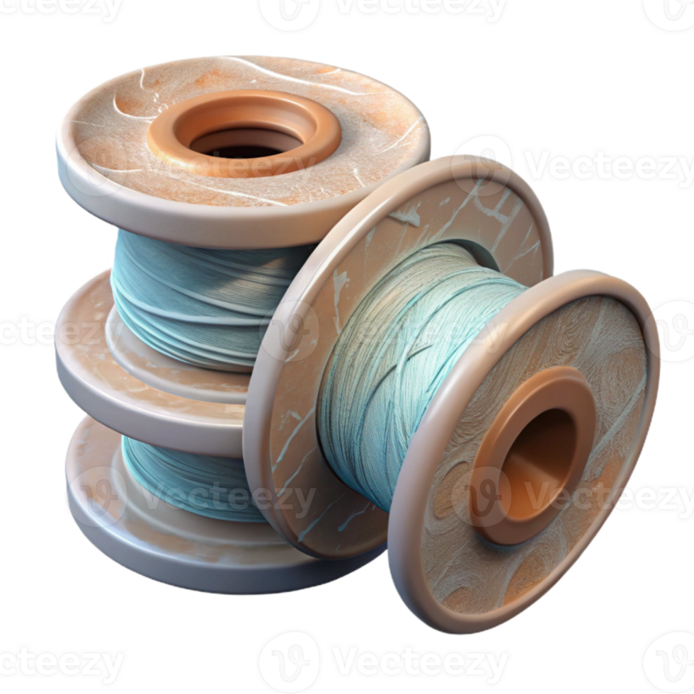 impressive rustic D Printing Material Spools Transparent Background 4K png