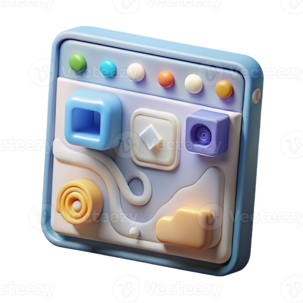 vibrant abstract D Printing Software Interface Screenshot Transparent Background professional png