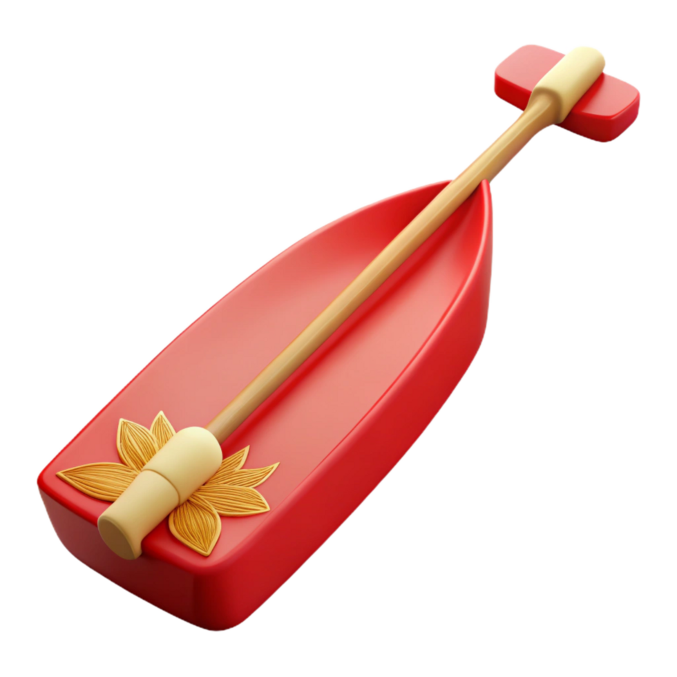 elegant modern Dragon Boat Festival Paddles in Water Transparent Background 4K png