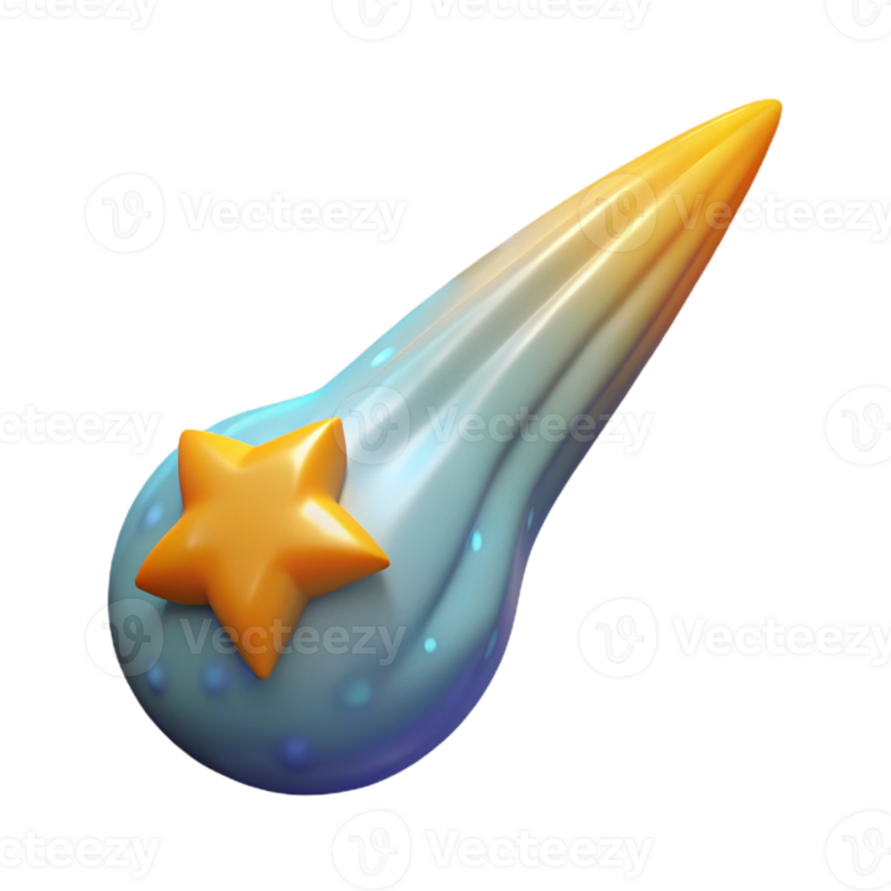 magnificent abstract Dreamlike Comet Isolated on Transparent Background original png