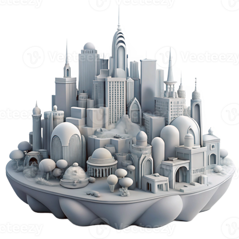 elegant abstract Dreamlike Cityscape Monochromatic Colors Transparent exclusive png