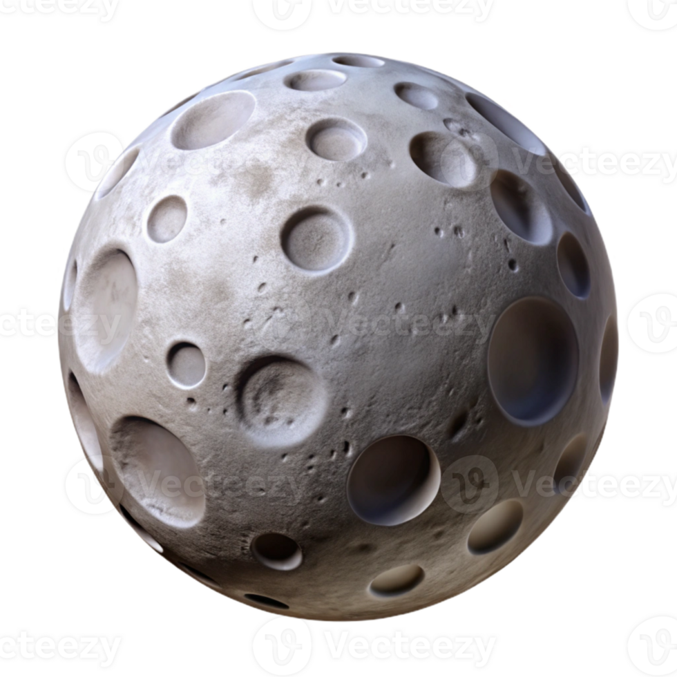 serene vintage Dreamlike Moon Isolated with Craters Visible original png