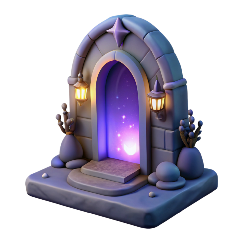 elegant abstract Dreamlike Portal Isolated with Bright Light high quality png
