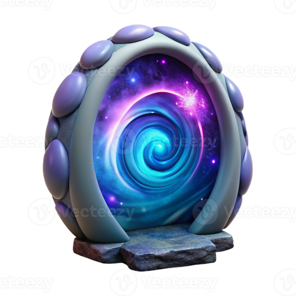 vibrant classic Dream Portal with Swirling Nebula Isolated on Transparent Background detailed png