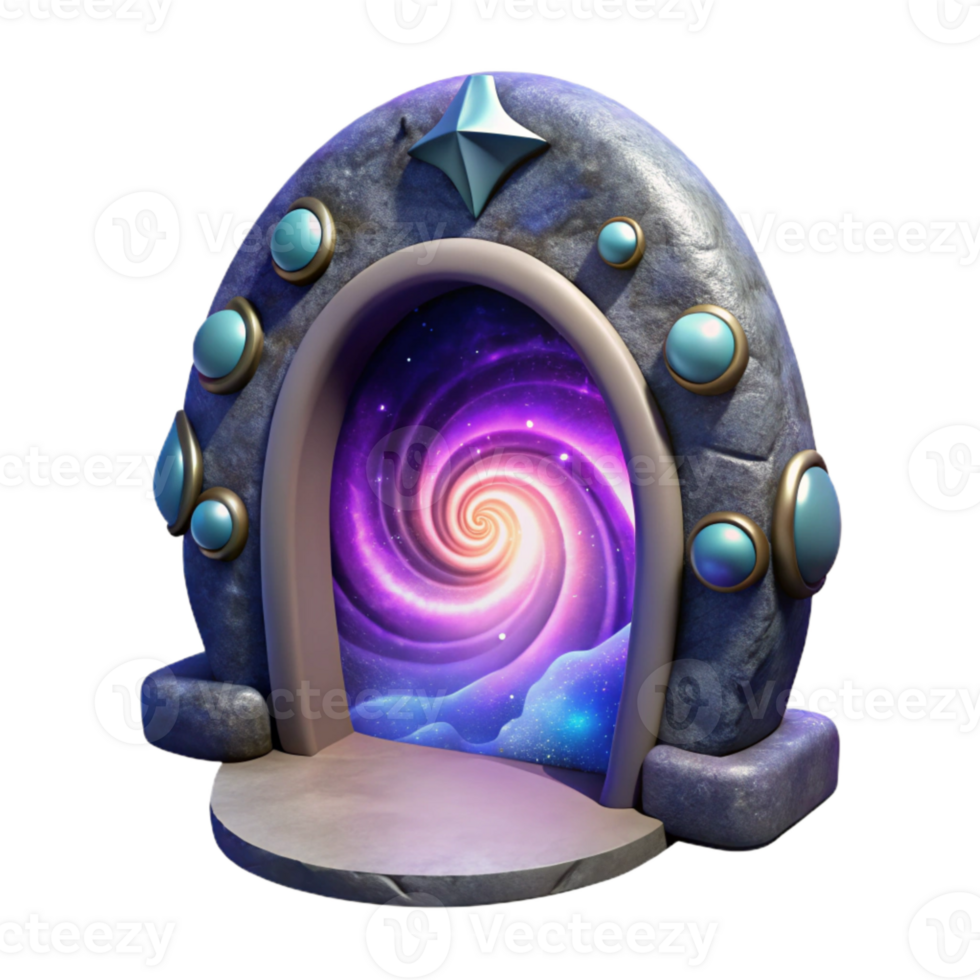 serene abstract Dream Portal with Swirling Nebula Isolated on Transparent Background professional png