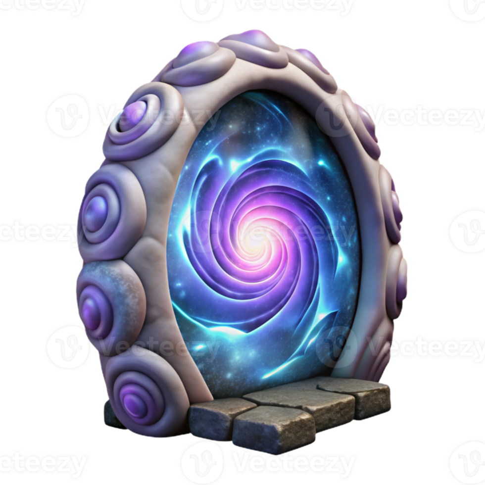 vibrant abstract Dream Portal with Swirling Nebula Isolated on Transparent Background exclusive png