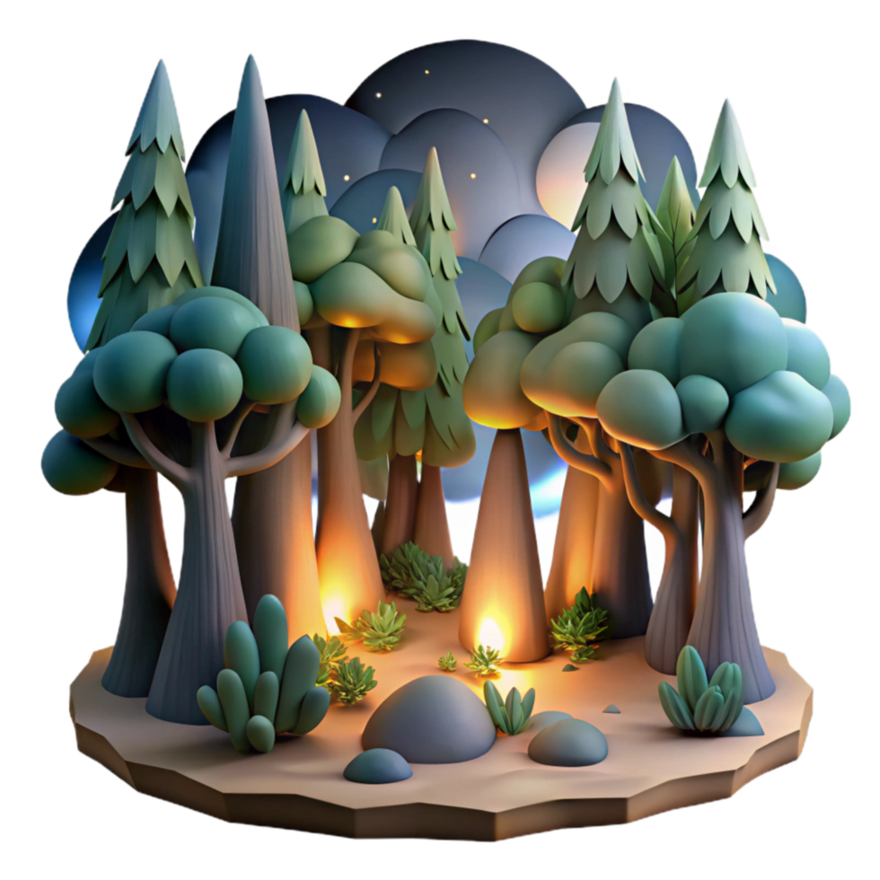 serene vintage Dreamy Forest Cutout with Deep Shadows exclusive png
