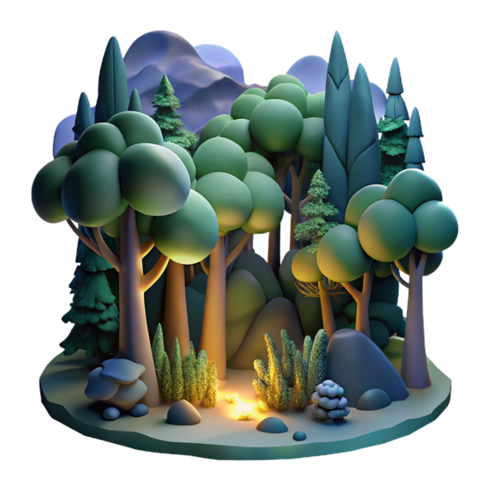 serene vintage Dreamy Forest Cutout with Deep Shadows high resolution png