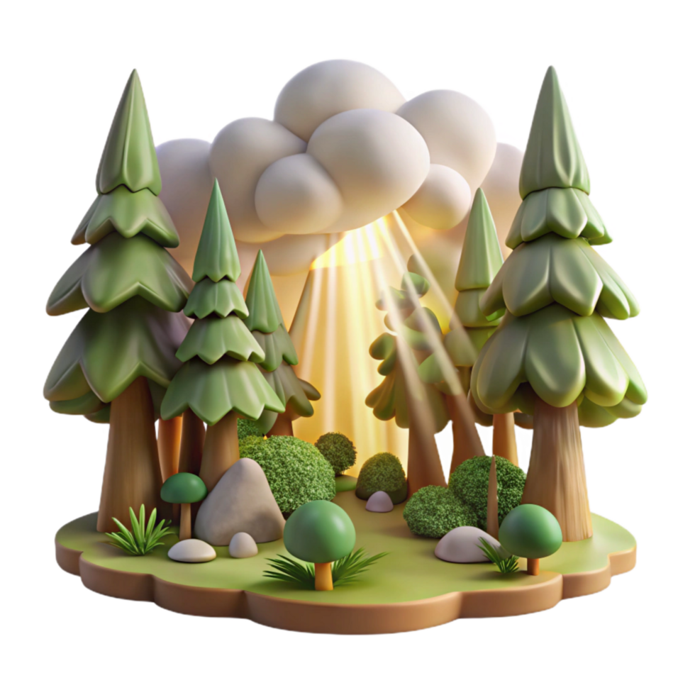 dramatic creative Dreamy Forest Cutout with Deep Shadows original png