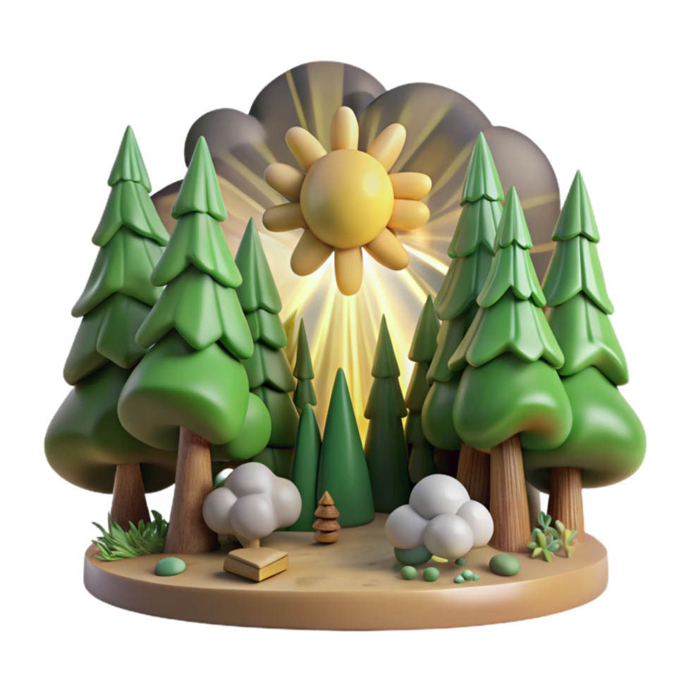 extraordinary rustic Dreamy Forest Cutout with Deep Shadows 4K png