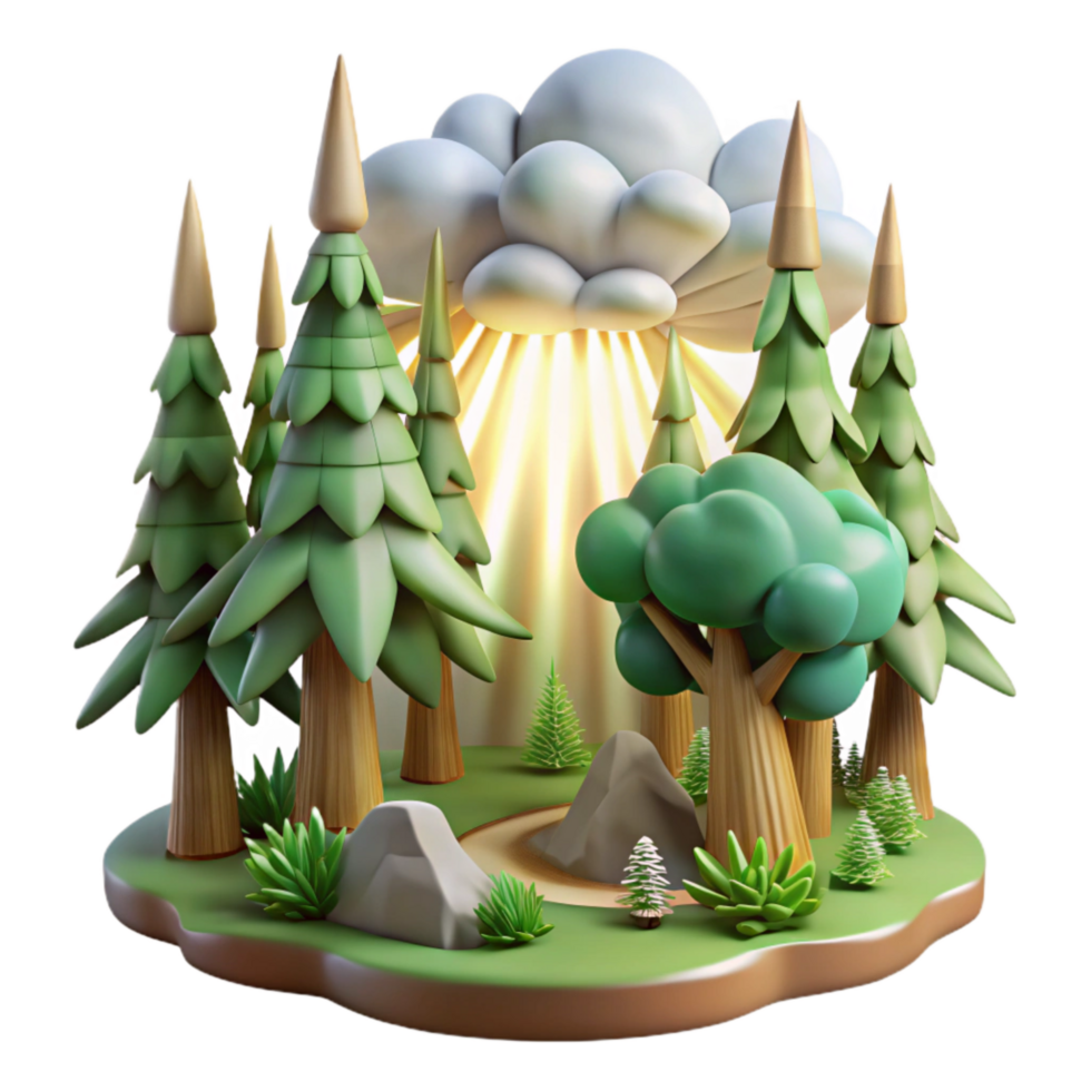 beautiful traditional Dreamy Forest Cutout with Deep Shadows professional png