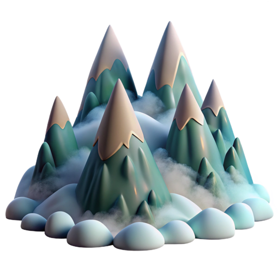 magnificent minimalist Dreamy Mountains Cutout with Misty Atmosphere professional png