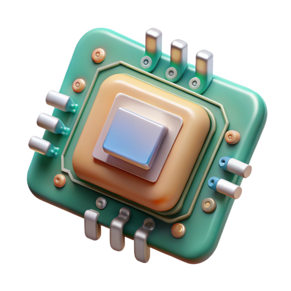 impressive rustic D Rendered Circuit Board with Transparent Background high quality png