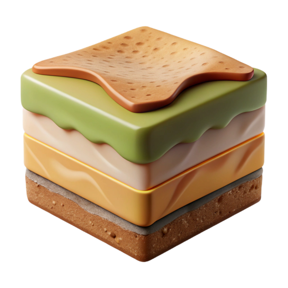 vibrant artistic D Rendered Soil Layers Isolated Cross Section detailed png
