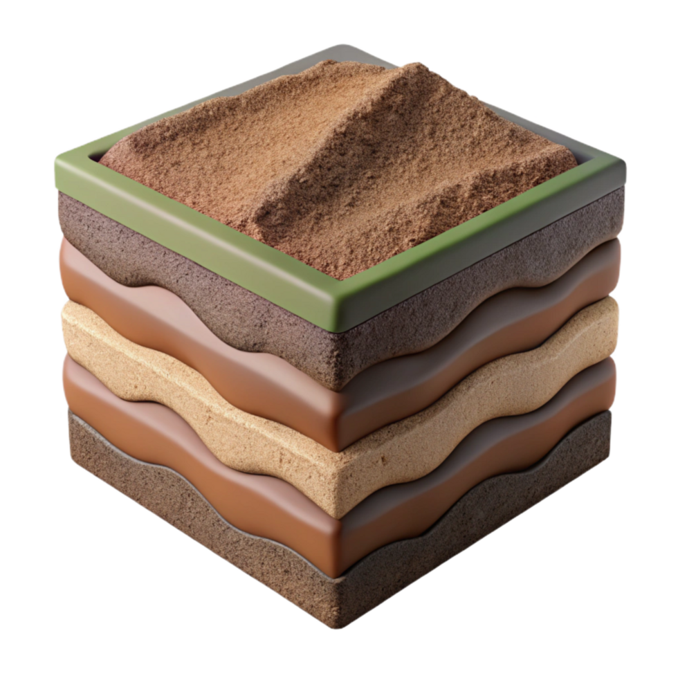impressive modern D Rendered Soil Layers Isolated Cross Section genuine png