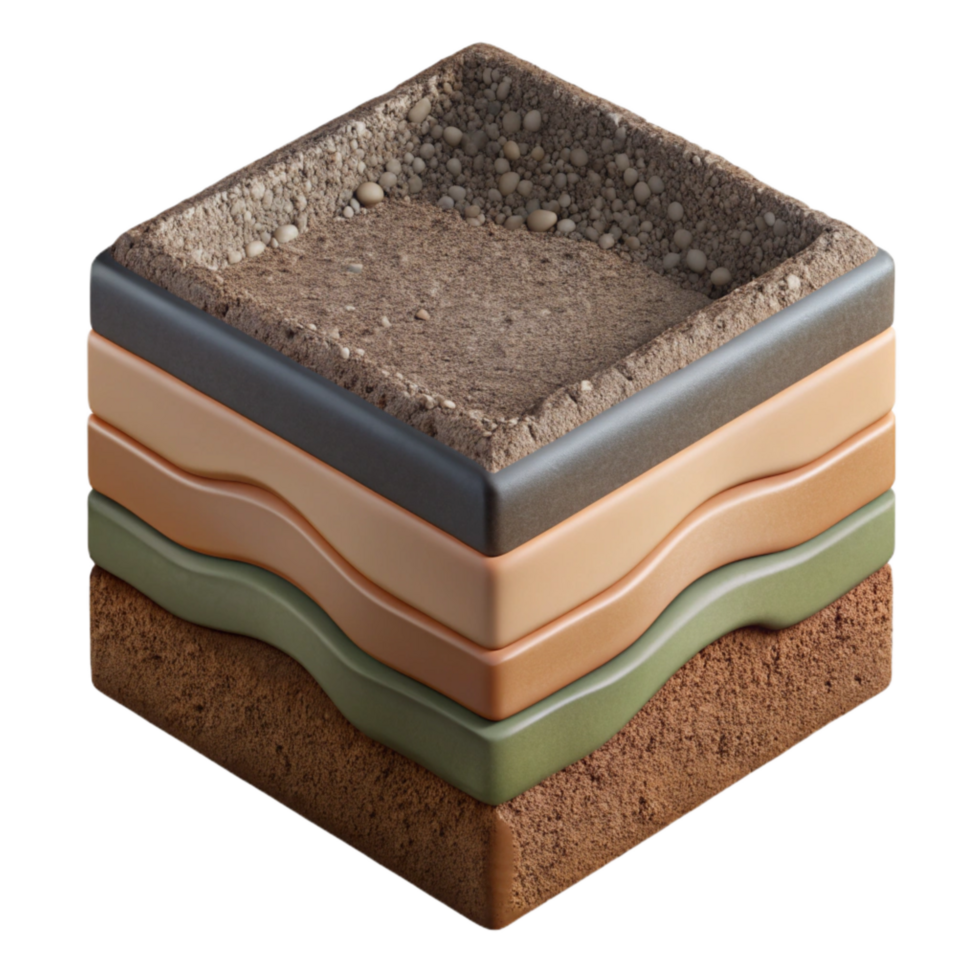 impressive classic D Rendered Soil Layers Isolated Cross Section exclusive png