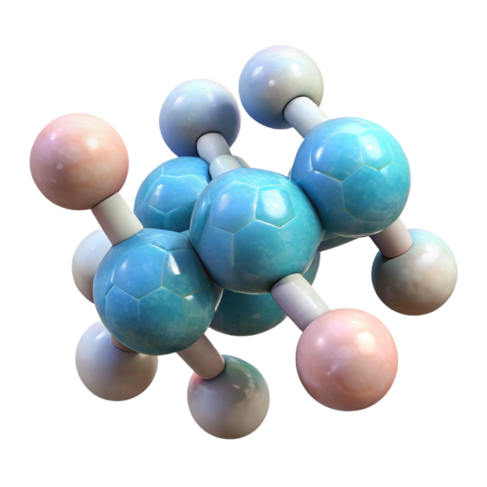 stunning modern Drug Discovery Molecule Model 3d Render Transparent 4K png