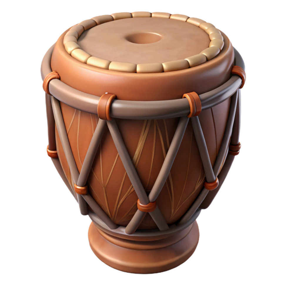 beautiful creative Drum Traditional Wooden Brown Isolated original png