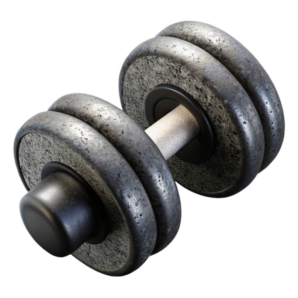 dramatic modern Dumbbell Icon Cutout Black and White high quality png