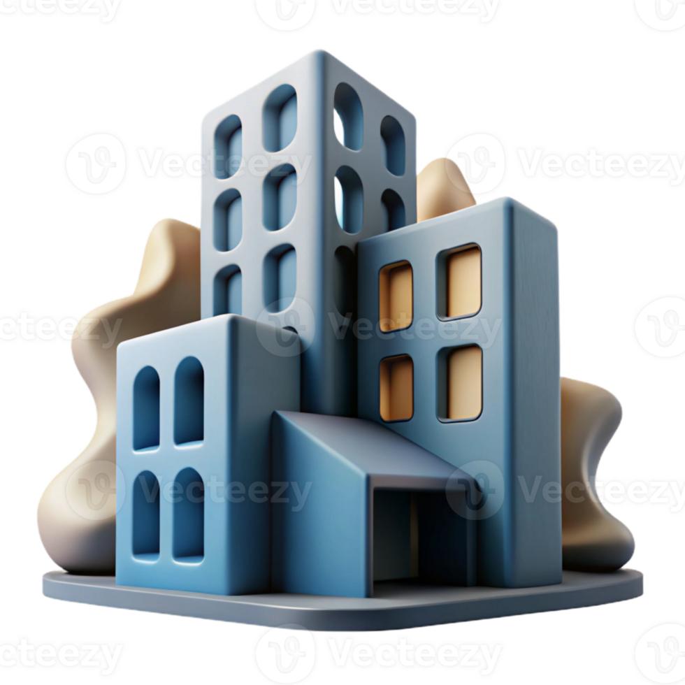 wonderful vintage Dynamic Building Form Cutout Abstract Shape professional png