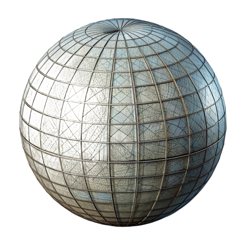 magnificent creative D Wireframe Sphere Rotating View Transparent Background high quality png