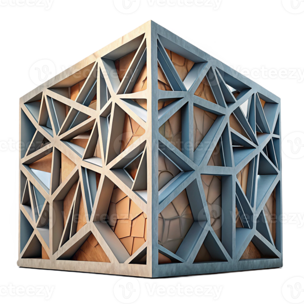 beautiful contemporary Dynamic Building Envelope Cutout Geometric Pattern 4K png