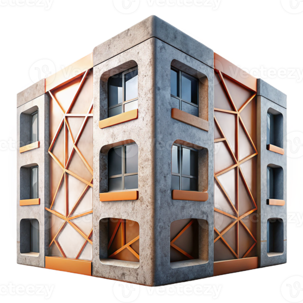 beautiful abstract Dynamic Building Envelope Cutout Geometric Pattern high resolution png