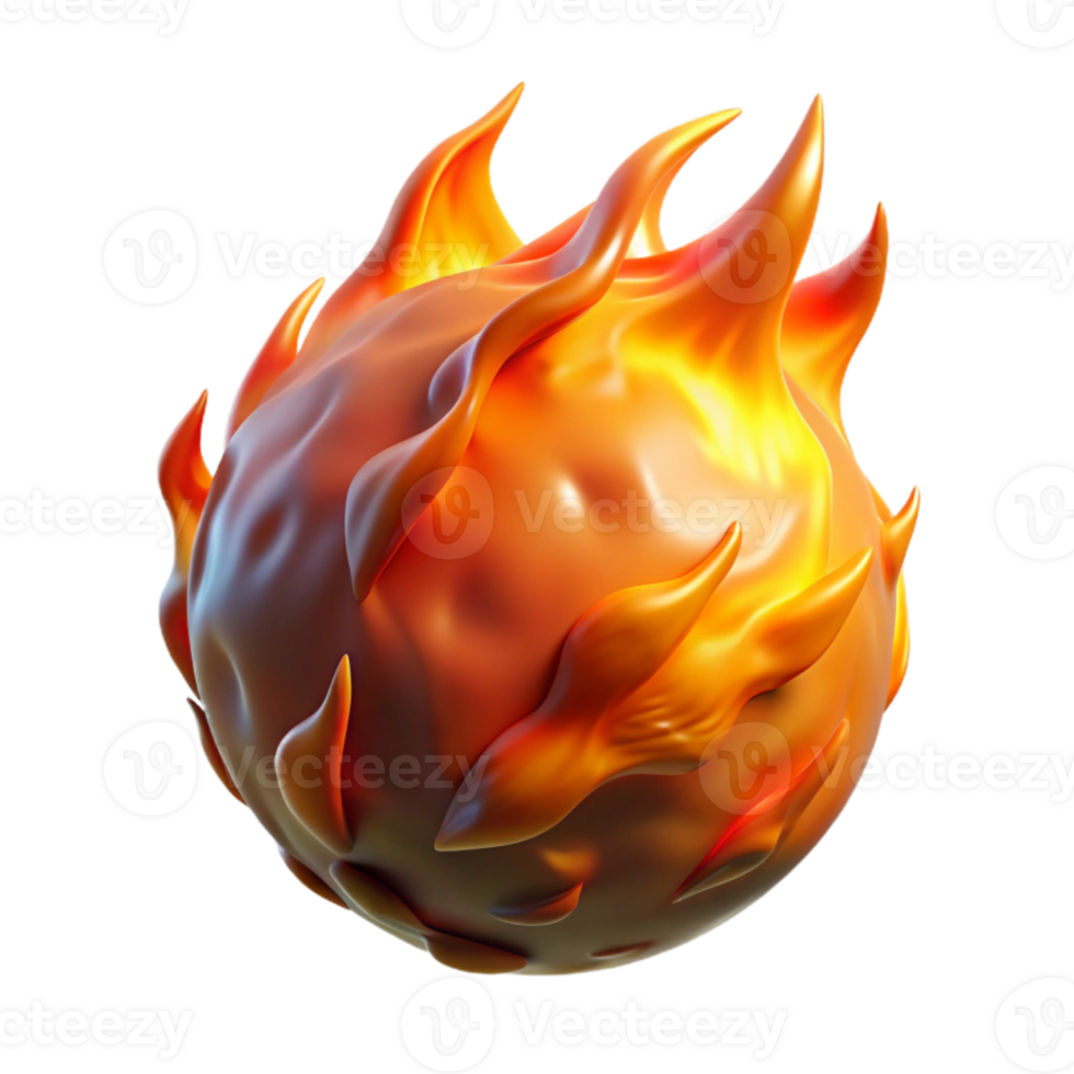 dramatic contemporary Dynamic Fireball Synesthesia Transparent Background with Intense Heat original png