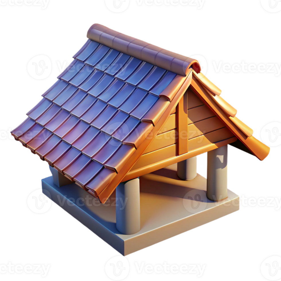 vibrant artistic Dynamic Roof Structure Cutout with Gradient detailed png