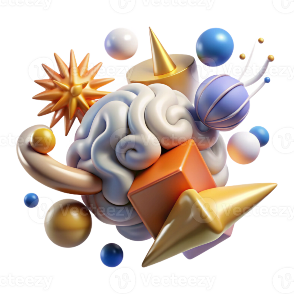 wonderful classic Dynamic Sensory Overload Illustration Cutout with Flashes professional png