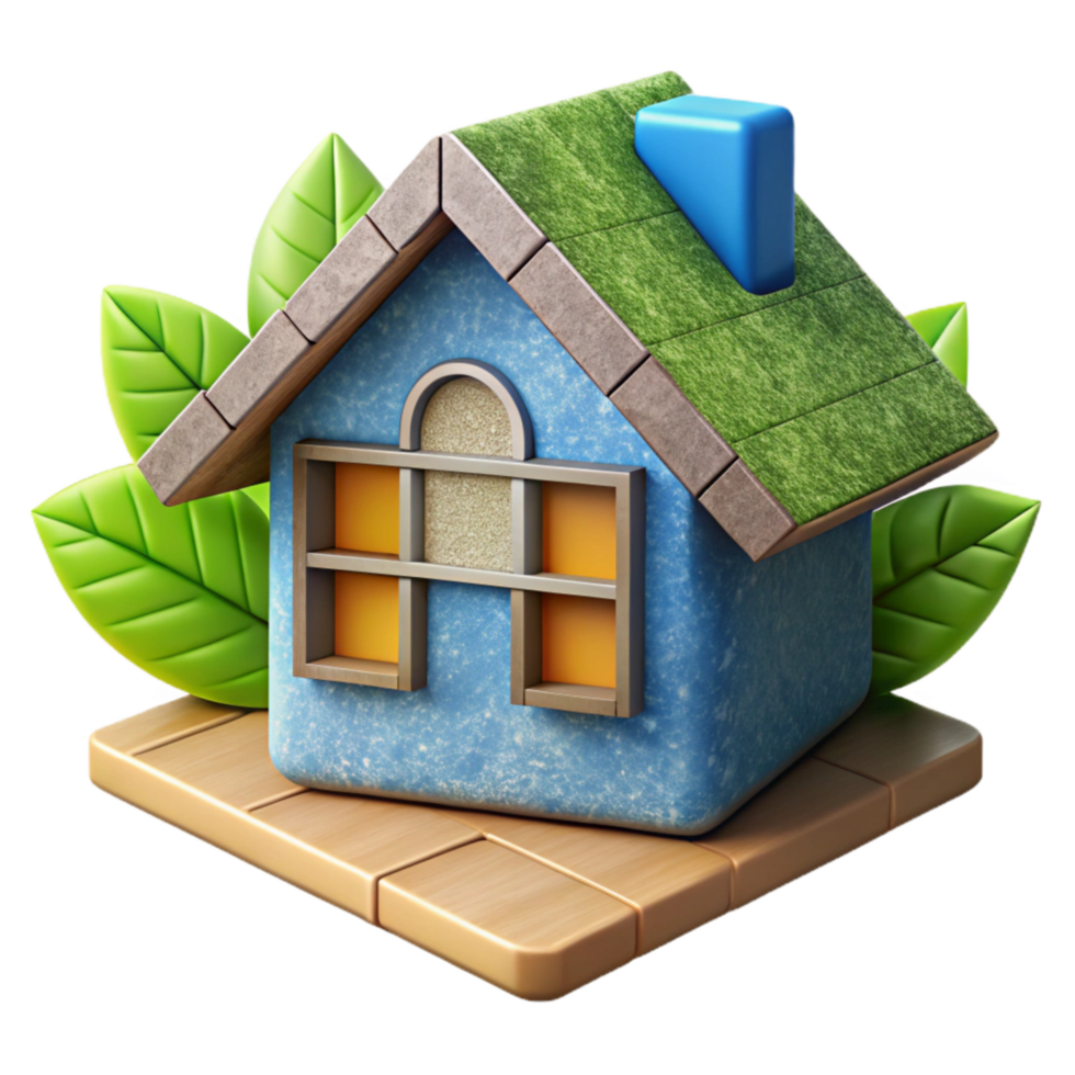 vibrant minimalist Eco Friendly House Blueprint Cutout Element high resolution png