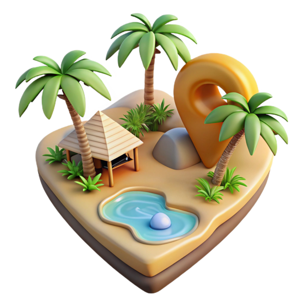 magnificent abstract Eco Tourism Destination Cutout Tropical Island premium png
