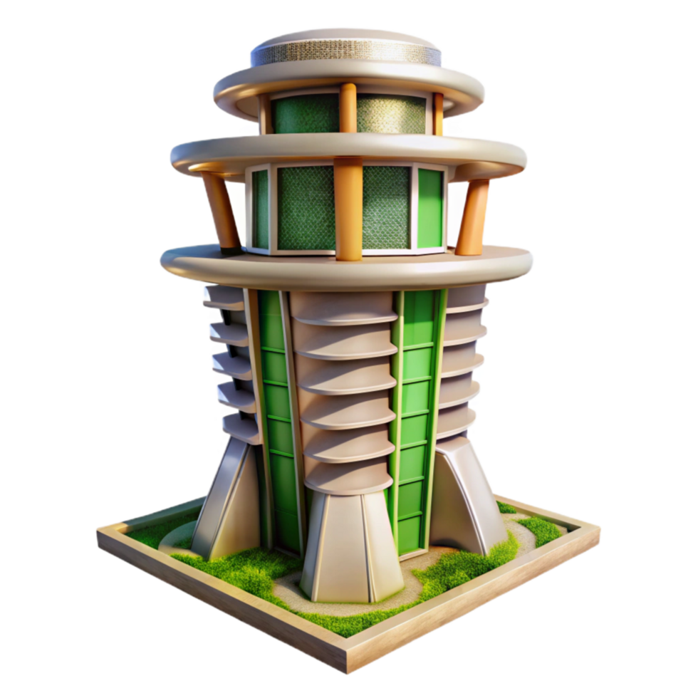 impressive abstract Eco Tower Modern Architecture Isolated high quality png