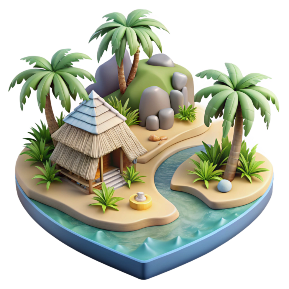 extraordinary rustic Eco Tourism Destination Cutout Tropical Island high resolution png