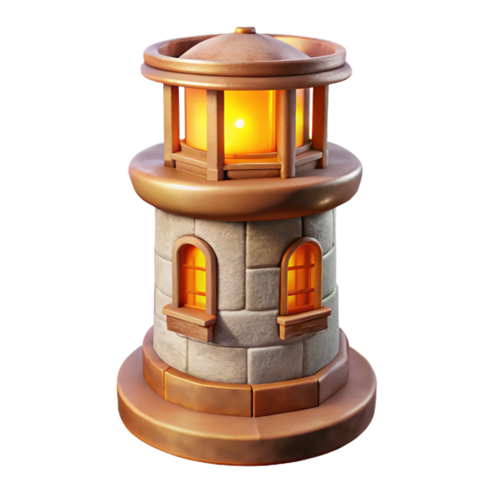 elegant classic Eco Tower Warm Lighting Transparent Background high resolution png