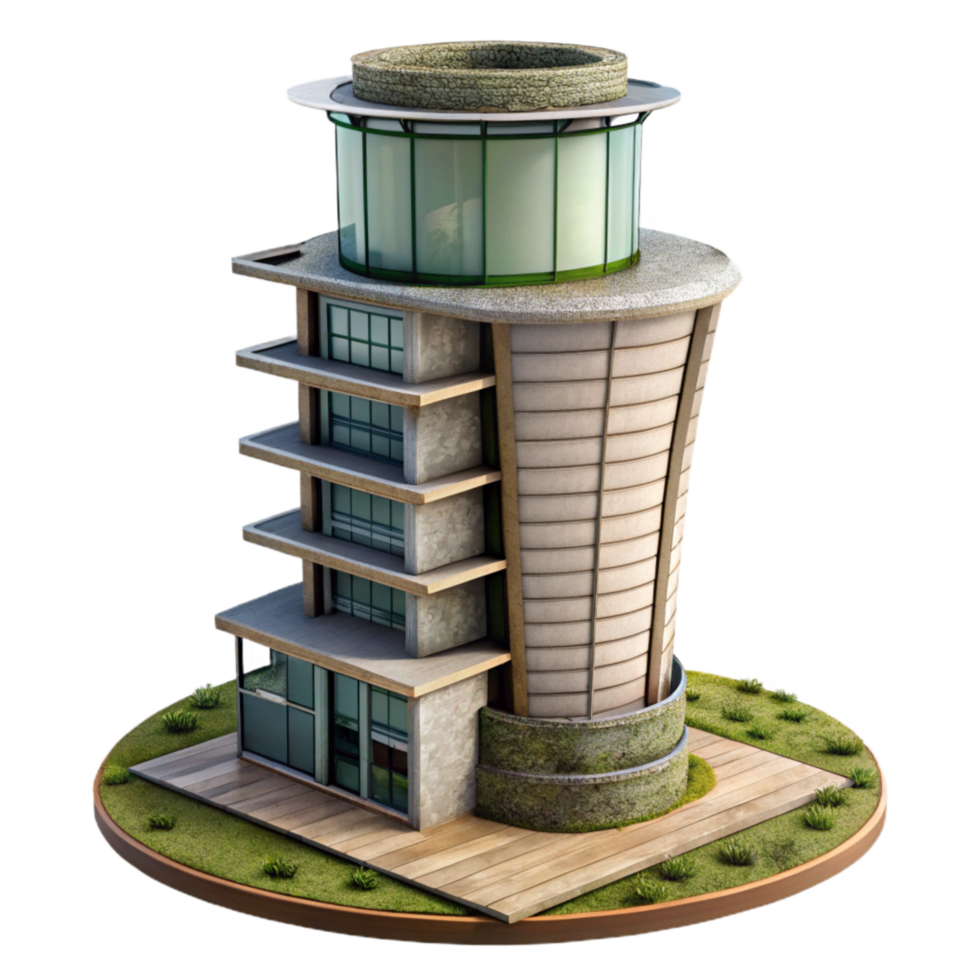 magnificent contemporary Eco Tower Modern Architecture Isolated exclusive png