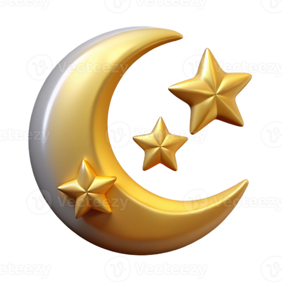 magnificent creative Eid Mubarak Crescent Moon with Stars Cutout professional png