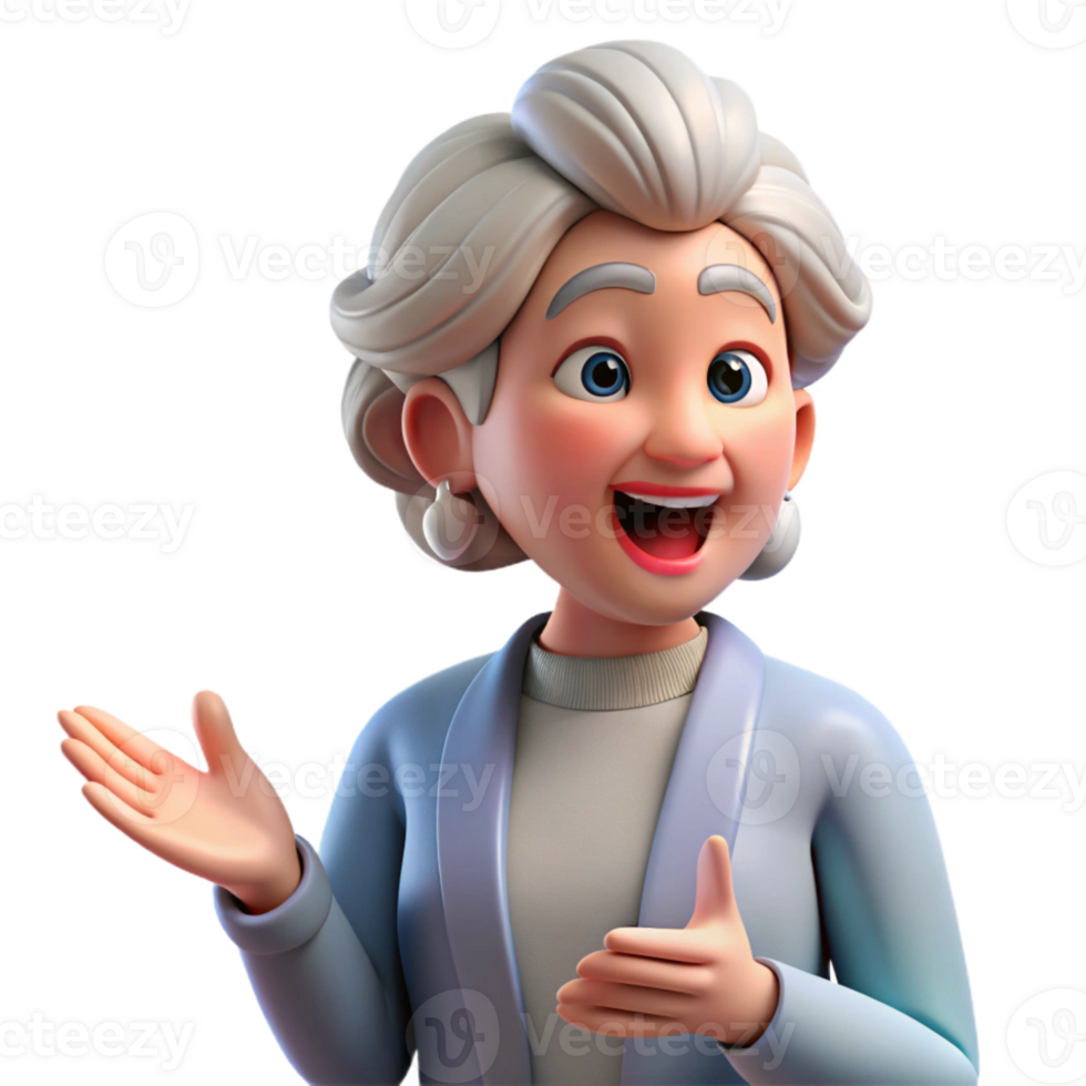vibrant abstract Elderly Woman Sharing Life Lessons Transparent Background professional png