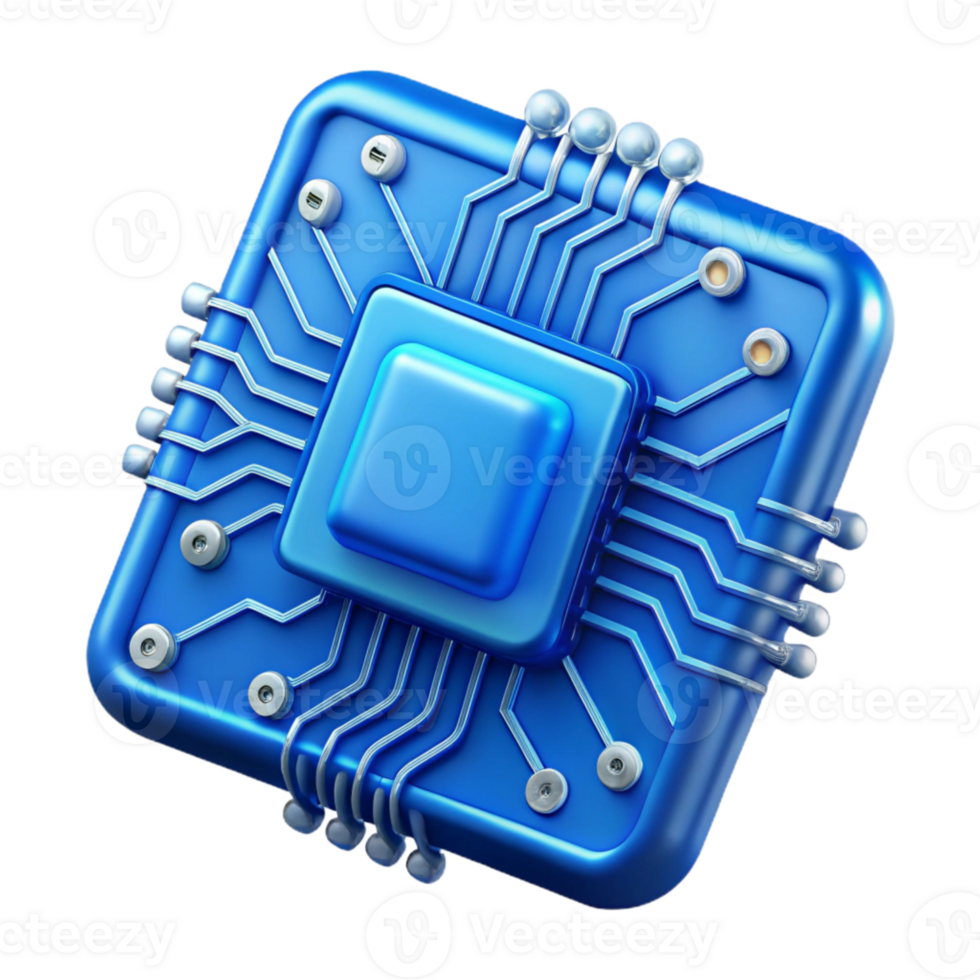 dramatic creative Electric Blue Circuit Board Pattern Transparent Background detailed png