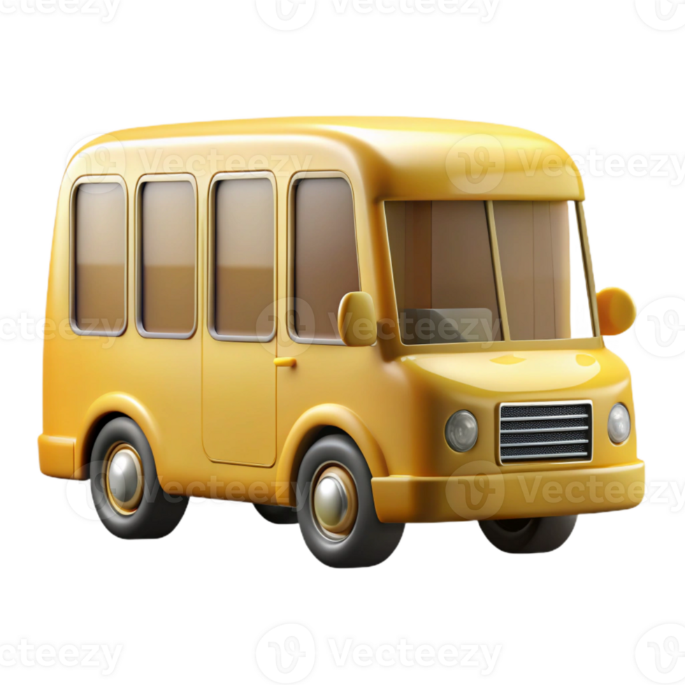stunning vintage Electric Bus Side View Yellow Transparent Element professional png
