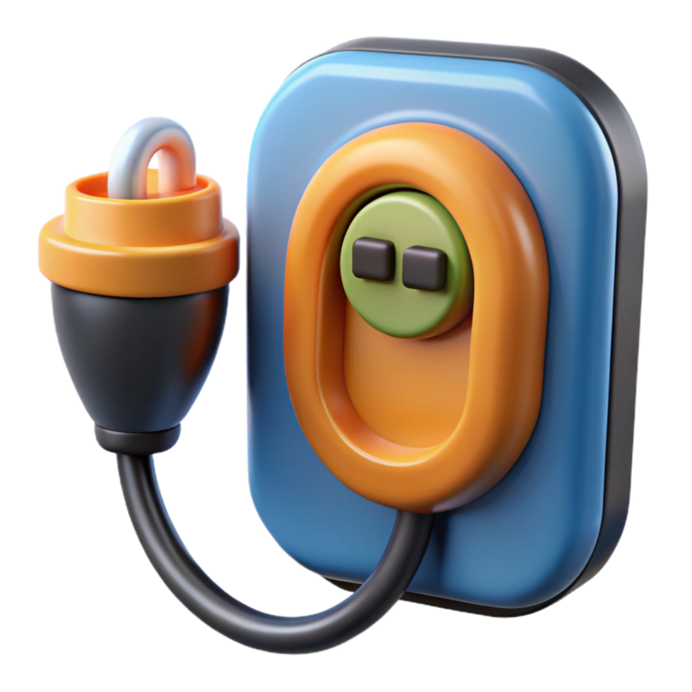 dramatic rustic Electric Car Charging Port Close Up Transparent Background premium png