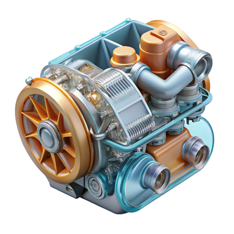 extraordinary traditional Electric Car Engine Cutaway View Transparent Background original png