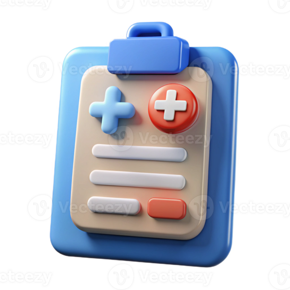 vibrant minimalist Electronic Health Record Icon Flat Design Transparent Background high resolution png