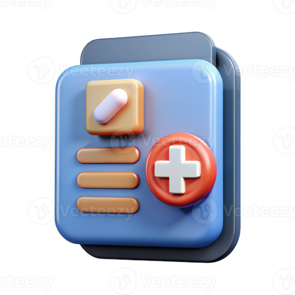 serene modern Electronic Health Record Icon Flat Design Transparent Background high quality png
